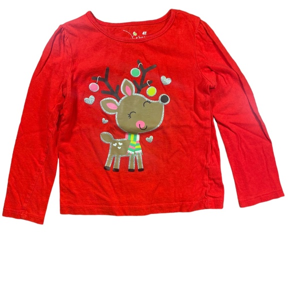 4 PIECE CHRISTMAS SET 3 TOPS 1 PANTS RAINDEER NICE LIST FOR GIRLS SIZE 4 - Picture 6 of 11
